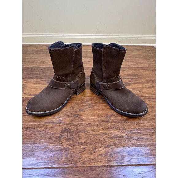 TAOS Craft Brown Suede Block Heel Ankle Boots, Sz 40 (9-9.5) - Picture 4 of 12